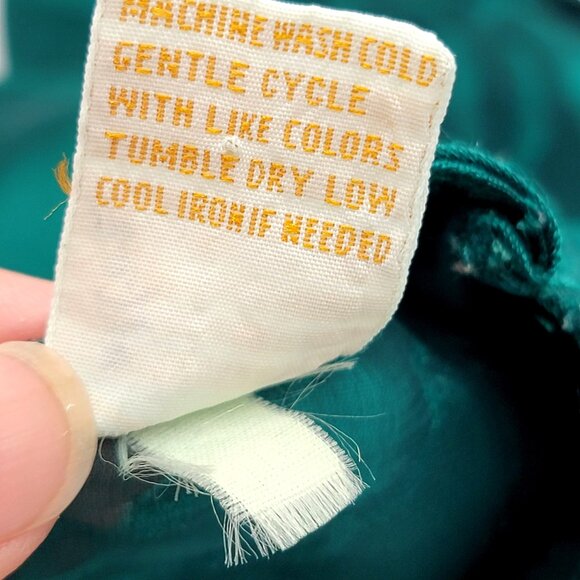 Vtg 90s Victoria Secret  Gold Label Jacquard Emerald Green Floral Sheer Teddy - Picture 12 of 15